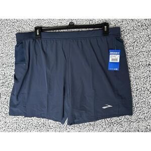 Brooks Journey 7” 2-in-1 Running Shorts Mens XL Blue Slate NWT